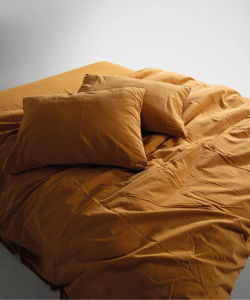 Постільна білизна Limasso Stonewashed Ranforse 200 х 220 євро Mustard 31351 фото
