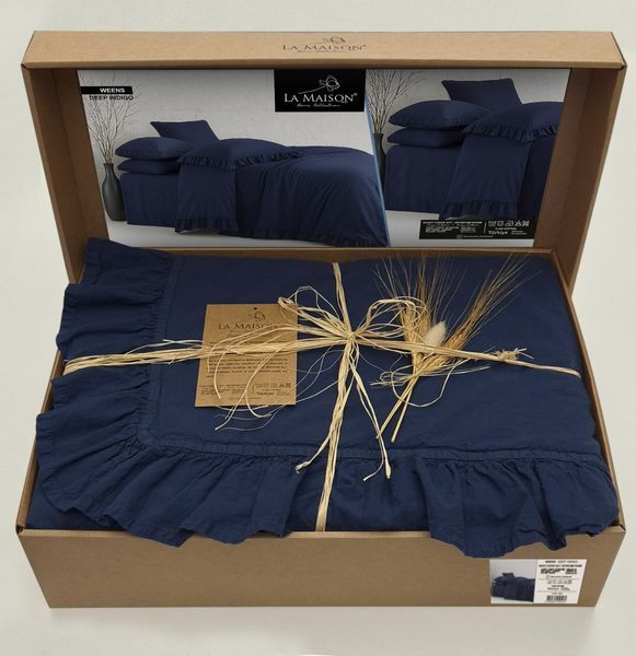 Постільна білизна La Maison Stonewashed 200 х 220 см Weens Deep Indigo 41152 фото