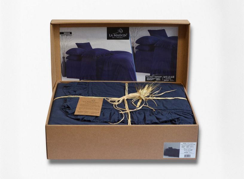 Постільна білизна La Maison Stonewashed 200 х 220 см Weens Deep Indigo 41152 фото