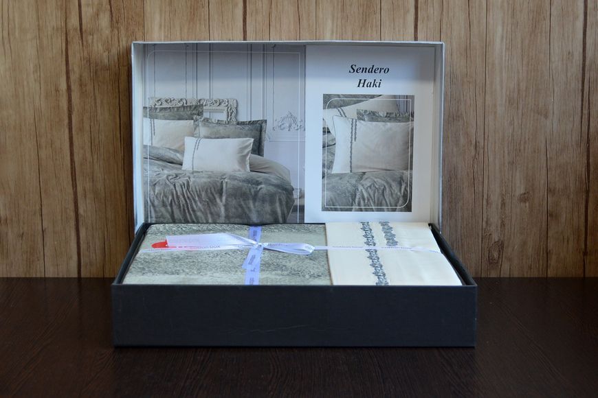 Комплект постільної білизни ТМ Cotton Box Коллекція Elite Saten "Sendero Haki" Євро 50х70 31658 фото