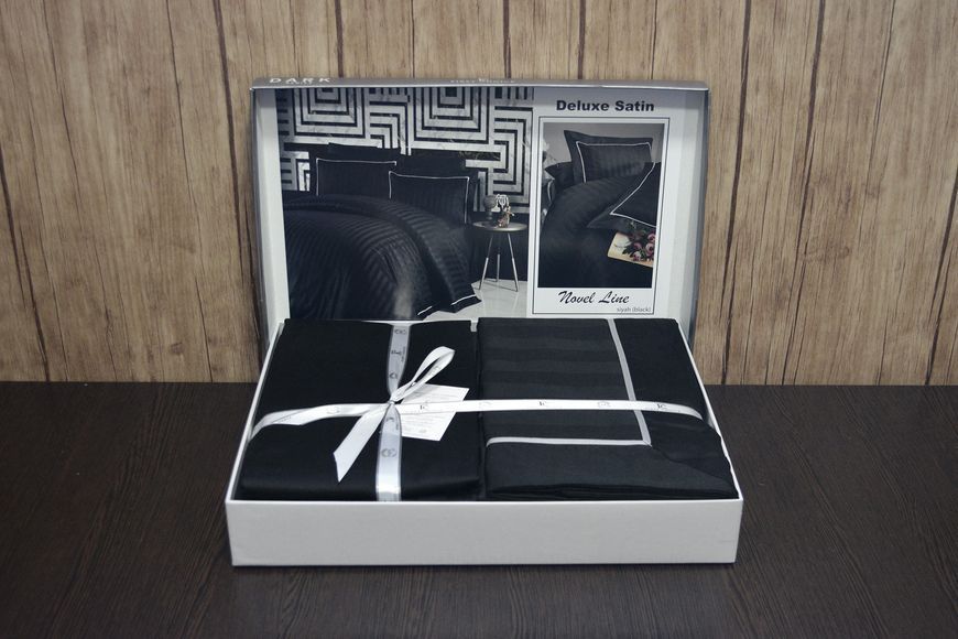 Постільна білизна євро First Choice Deluxe Satin DARK 200 х 220 см Novel Line Black 1938-32-160 фото