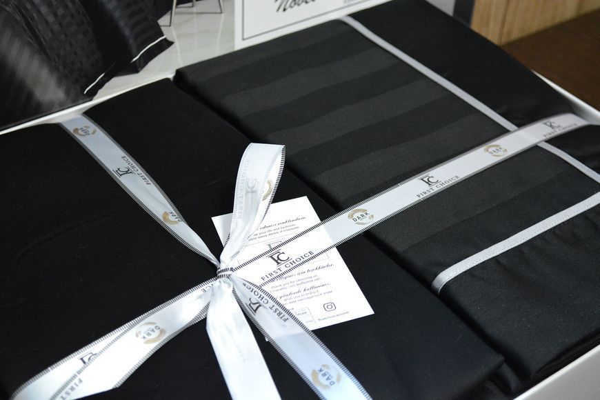 Постільна білизна євро First Choice Deluxe Satin DARK 200 х 220 см Novel Line Black 1938-32-160 фото