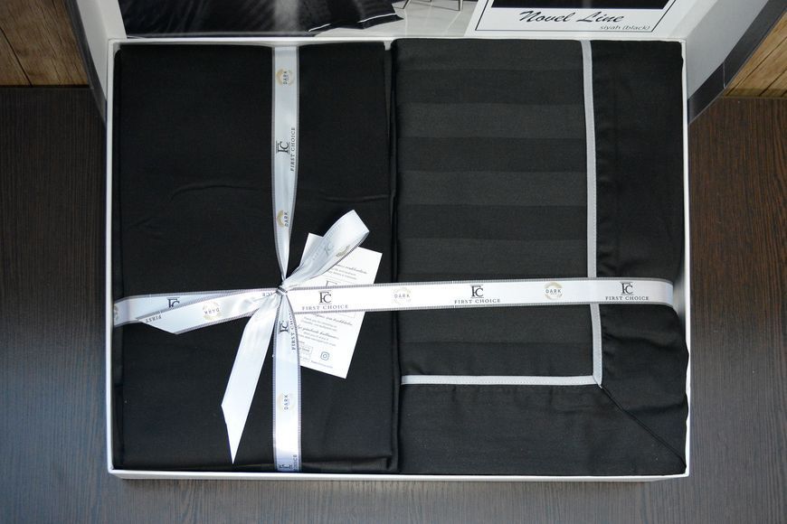 Постільна білизна євро First Choice Deluxe Satin DARK 200 х 220 см Novel Line Black 1938-32-160 фото