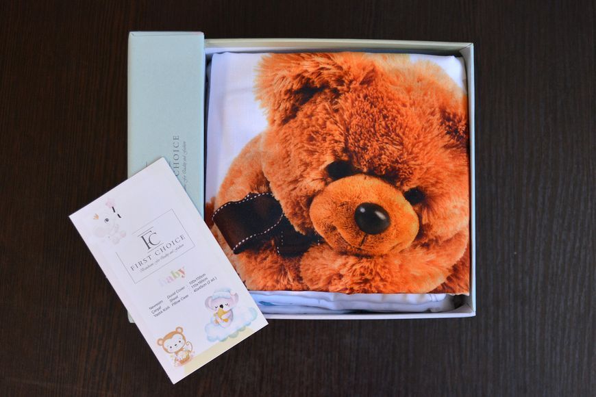 Постільна білизна для новонароджених First Choice Baby Digital Satin 100х150 см. Bear 31811 фото