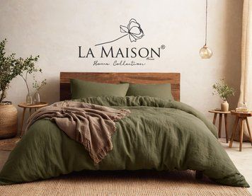 Постельное белье La Maison Stonewashed 200 х 220 см Mariella Green Muse 41149 фото