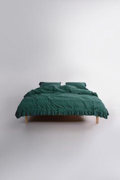 Постільна білизна Limasso Stonewashed 200 х 220 см Sicilia Darc Green 41624 фото
