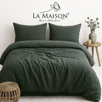 Постільна білизна La Maison Stonewashed 200 х 220 см Mariella Forest 41147 фото