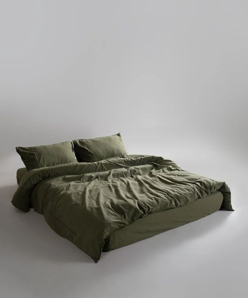 Постільна білизна Limasso Stonewashed Варена бавовна Standart 160х220 Capulet Olive полуторне 31596 фото