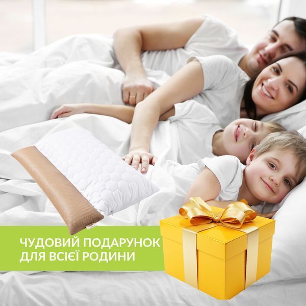 Подушка ортопедична з наволочкою Гречаний Комфорт IDEIA 50х70 см з валиком для підтримки шиї з лушпинням гречки, гречка, гречана лузга 8-35627 фото