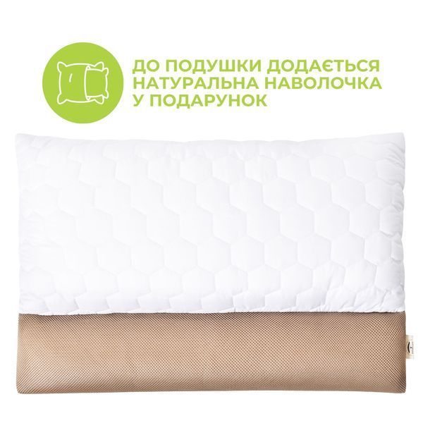 Подушка ортопедична з наволочкою Гречаний Комфорт IDEIA 50х70 см з валиком для підтримки шиї з лушпинням гречки, гречка, гречана лузга 8-35627 фото