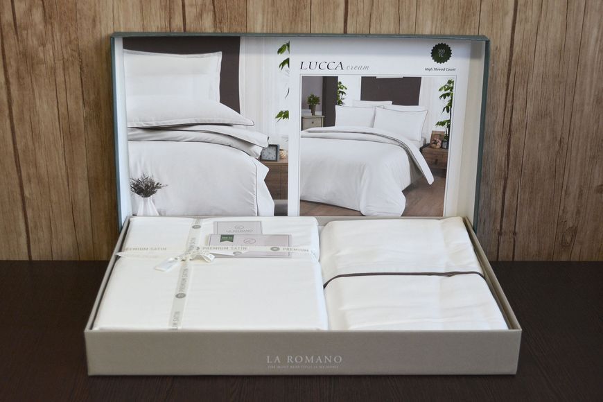 Постільна білизна La Romano Premium Satin 200&times;220 см Lucca Cream 31997 фото