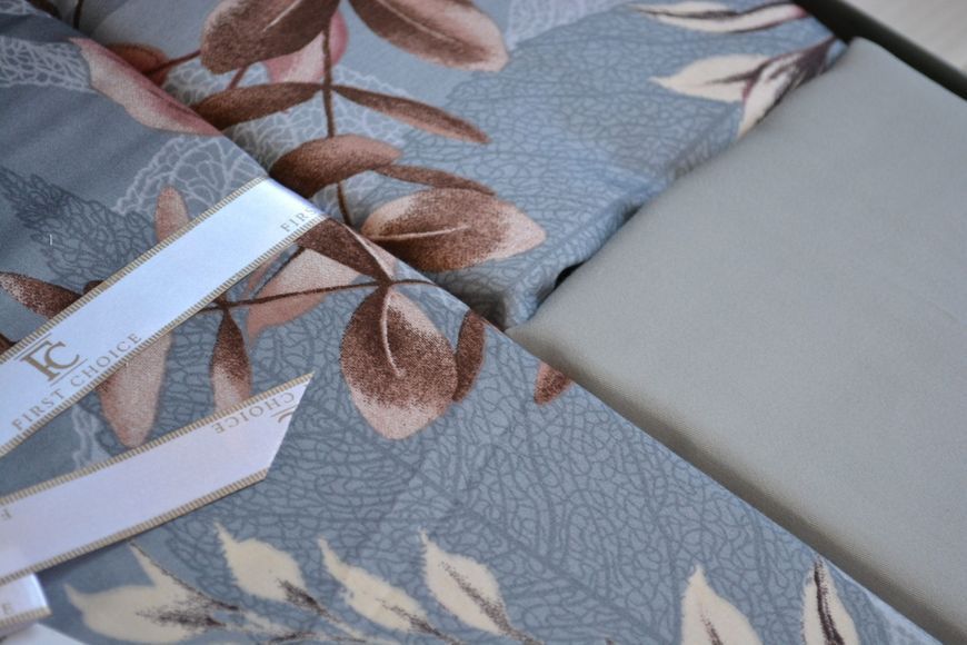 Постільна білизна First Choice Cotton Satin 200 х 220 см Albert Grey 40605 фото