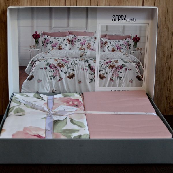 Постільна білизна First Choice Cotton Satin 160 х 220 см Serra Powder 31681 фото