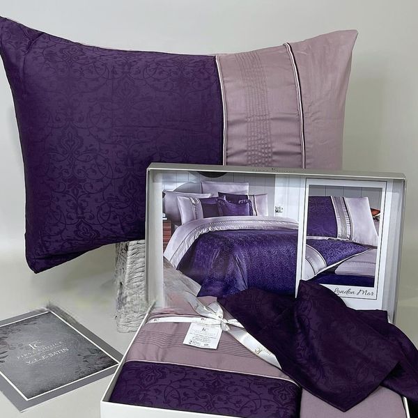 Постільна білизна євро комплект First Choice V.I.P Satin Moonlight 200 х 220 см London Purple 1937-10 фото