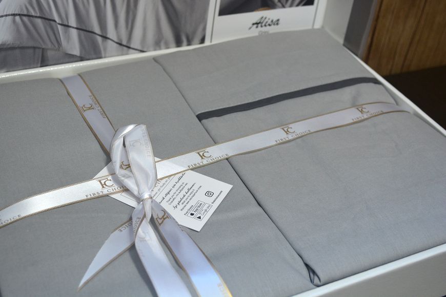 Постельное белье First Choice Alisa Grey Евро Ranforce Deluxe 200 х 220 см 31285 фото