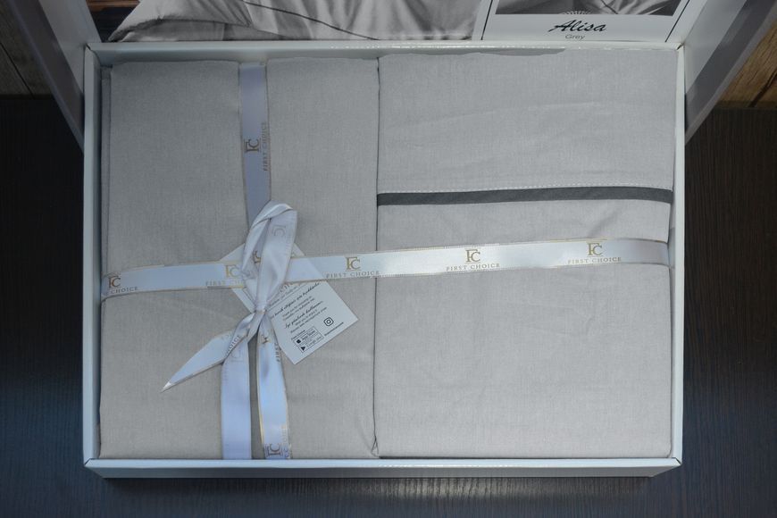 Постельное белье First Choice Alisa Grey Евро Ranforce Deluxe 200 х 220 см 31285 фото