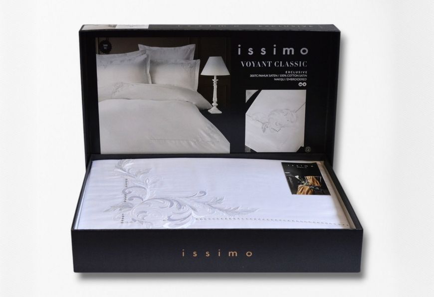 Комплект постільної білизни Issimo Embroidered Satin 200х220 см Voynt Classic 41005 фото