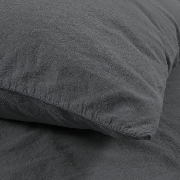 Постільна білизна Washed cotton - Kansas антрацит 200х220см євро svt-2000022350013 фото