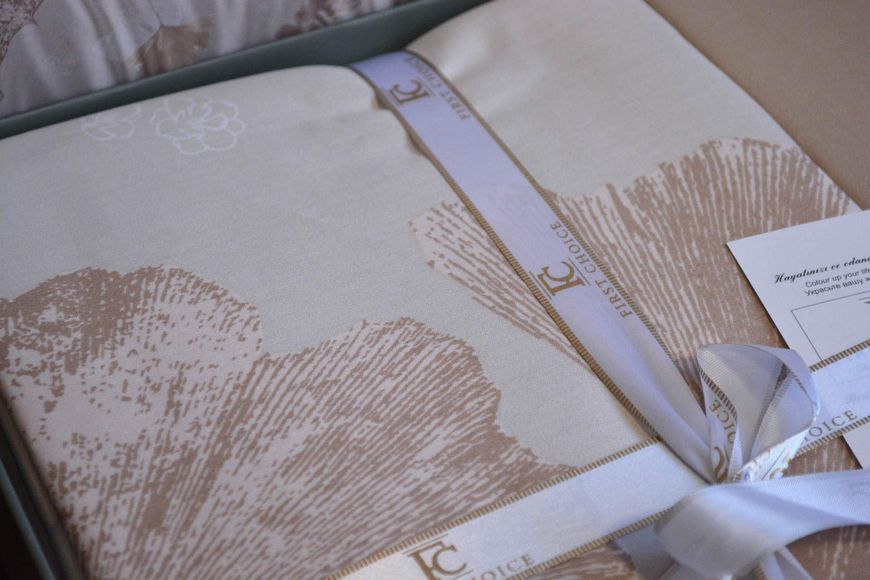 Постільна білизна First Choice Cotton Satin 160 х 220 см Sofira Beige 40401 фото