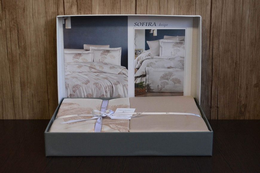 Постільна білизна First Choice Cotton Satin 160 х 220 см Sofira Beige 40401 фото