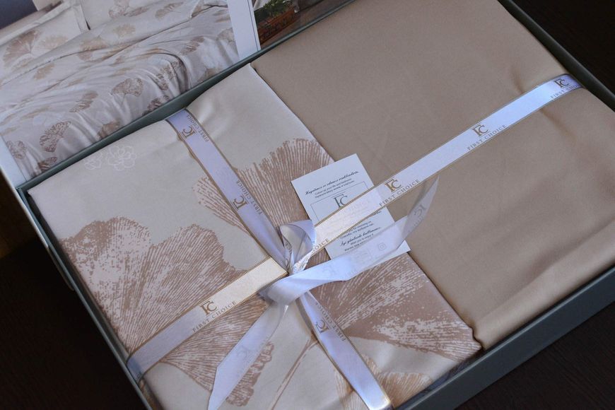 Постільна білизна First Choice Cotton Satin 160 х 220 см Sofira Beige 40401 фото