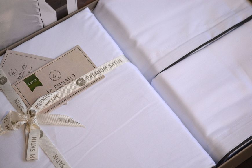 Постільна білизна La Romano Premium Satin 200&times;220 см Lucca White 31999 фото
