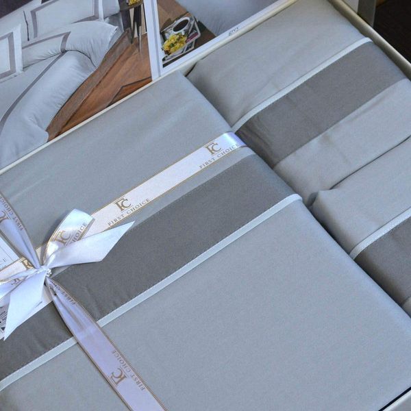 Постільна білизна First Choice Deluxe Satin 200 х 220 см євро Belezza Grey 40296 фото