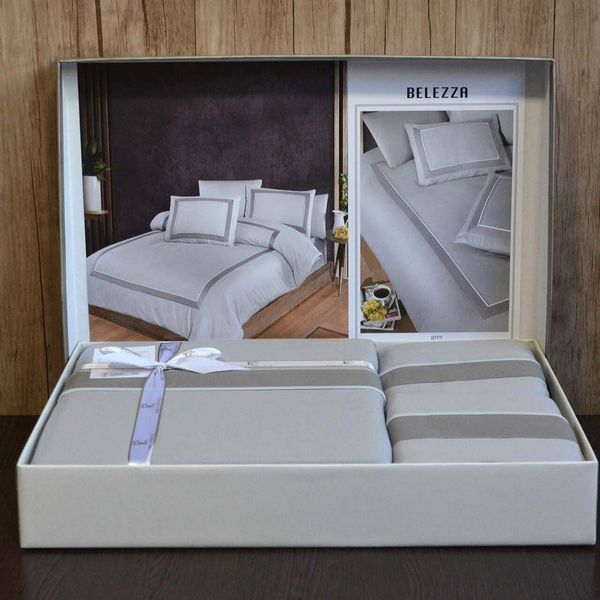 Постільна білизна First Choice Deluxe Satin 200 х 220 см євро Belezza Grey 40296 фото