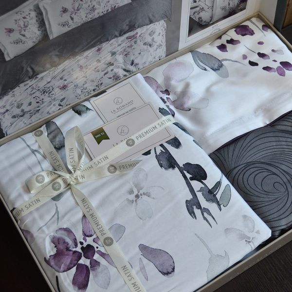 Постельное белье La Romano Premium Satin 200&times;220 см Delcina Grey , евро 31624 фото