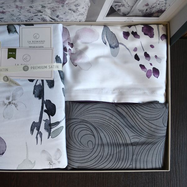 Постельное белье La Romano Premium Satin 200&times;220 см Delcina Grey , евро 31624 фото