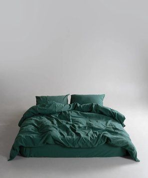 Постільна білизна Limasso Stonewashed Ranforse 160 х 220 см сімейний Dark Green 31613 фото