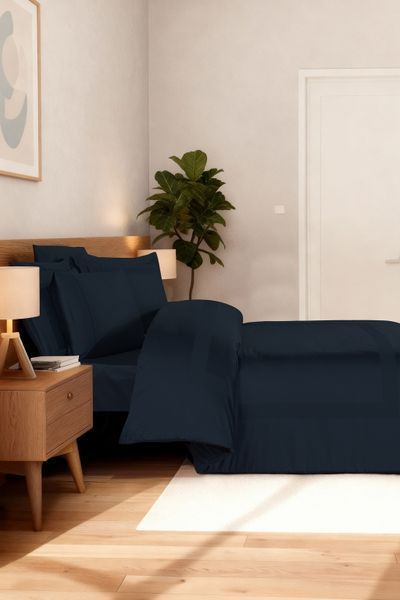 Постельное белье La Romano Mona Premium Satin 300TC 200&times;220см Montova Navy Blue 41597 фото