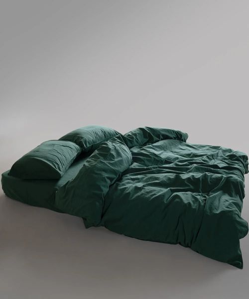 Постільна білизна Limasso Stonewashed Ranforse 160 х 220 см сімейний Dark Green 31613 фото
