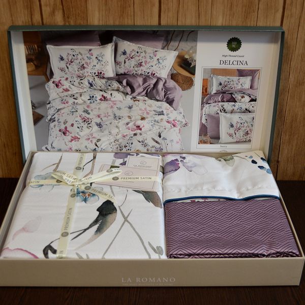 Постільна білизна La Romano Premium Satin 200&times;220 см Delcina Berry, євро 31623 фото