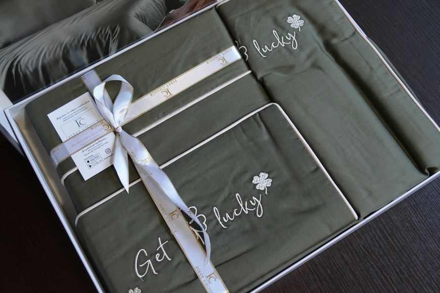 Постільна білизна First Choice Deluxe Satin 200 х 220 см Timeless Dark Green 31573 фото