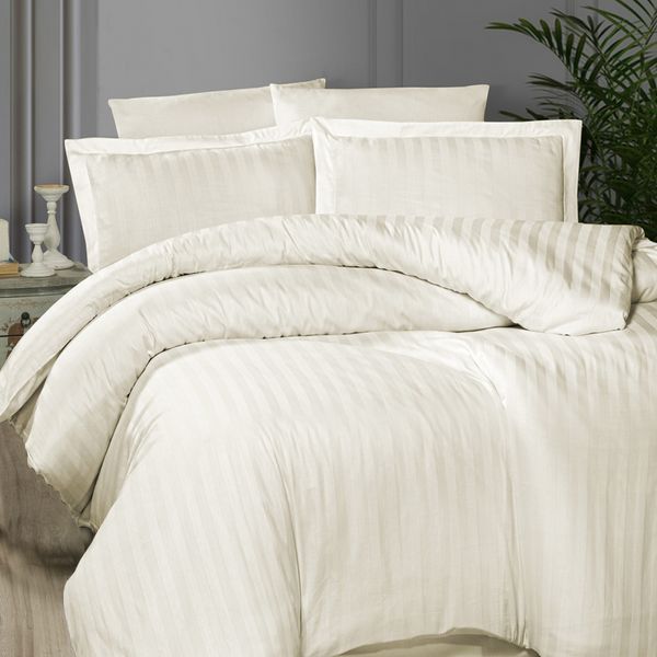 Постільна білизна First Choice Cotton Satin 200 х 220 см"Broad Line Cream" 31543 фото