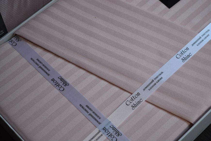 Постельное белье Cotton Shine Stripe Satin 200х220 Pudra 40097 фото