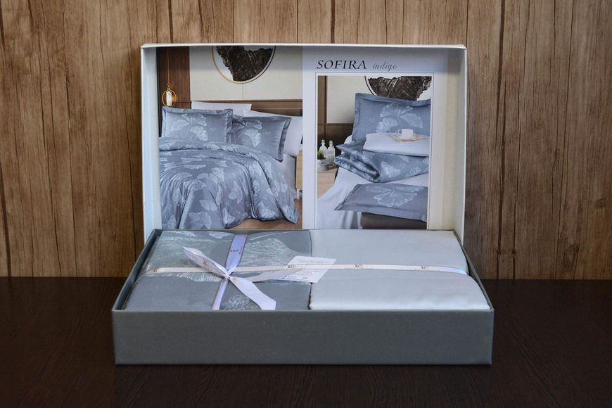 Постільна білизна First Choice Cotton Satin 160 х 220 см Sofira Indigo 40402 фото