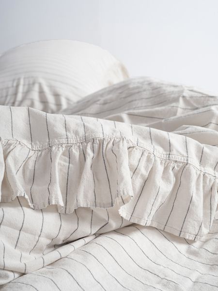 Постільна білизна Limasso Stonewashed Exclusive Ranforse 200 х 220 см Leila Snow White 41106 фото