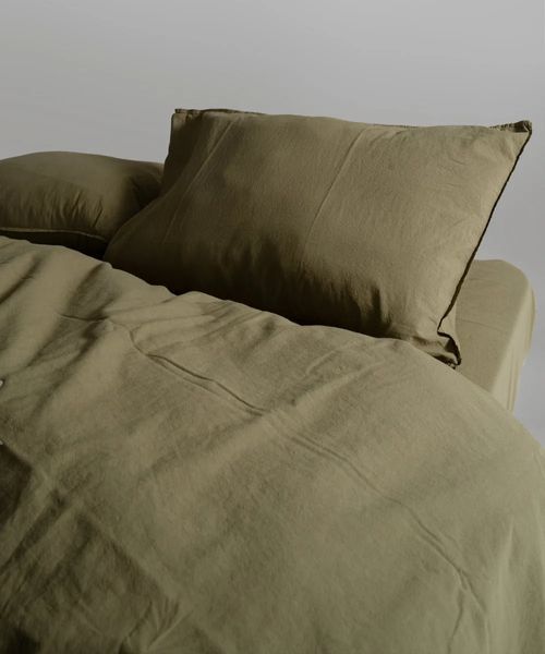 Постільна білизна Limasso Stonewashed Ranforse 160 х 220 см Olive полуторний. наволочка 50х70см -1шт 31480 фото