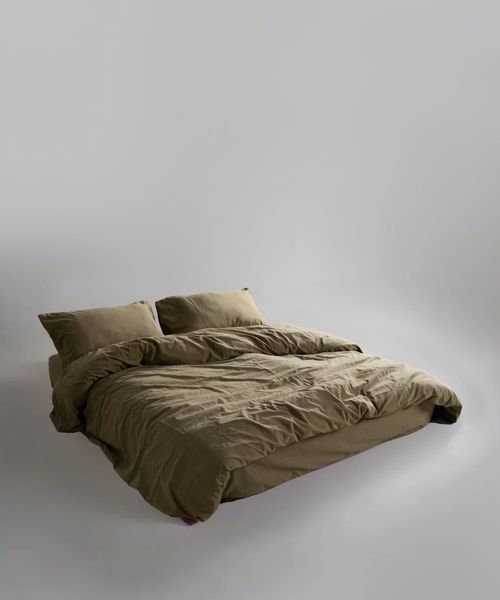 Постільна білизна Limasso Stonewashed Ranforse 160 х 220 см Olive полуторний. наволочка 50х70см -1шт 31480 фото