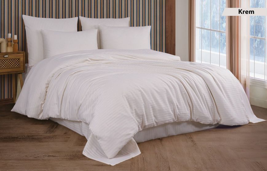 Постельное белье Cotton Shine Stripe Satin 200х220 Krem 40036 фото