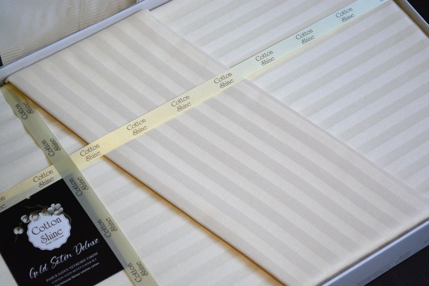 Постельное белье Cotton Shine Stripe Satin 200х220 Krem 40036 фото