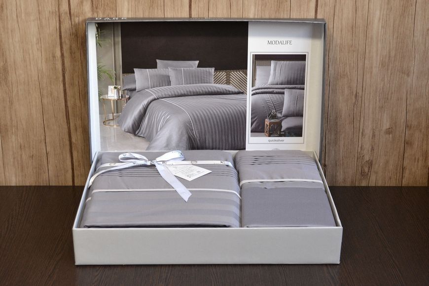 Постельное белье First Choice Deluxe Satin 200 х 220 см Modalife Quicksilve, євро 31984 фото