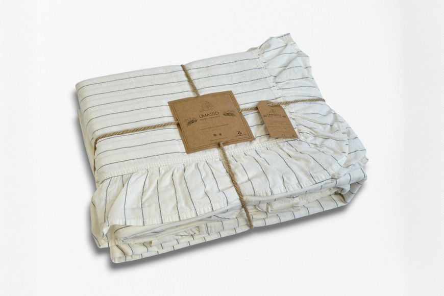 Постільна білизна Limasso Stonewashed Exclusive Ranforse 200 х 220 см Leila Snow White 41106 фото