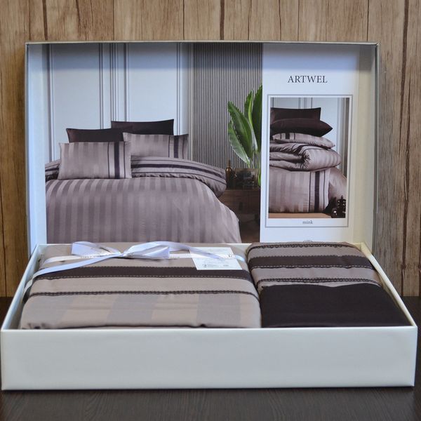 Постельное белье First Choice Deluxe Satin DARK 160 х 220 см семейный Artwel Mink 40397 фото