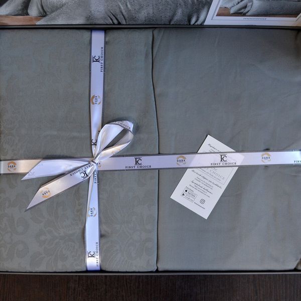 Постільна білизна First Choice Jacquard Satin DARK 200 х 220 см євро Misra Moonmist 31859 фото