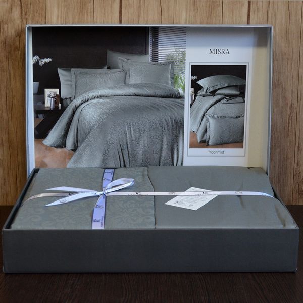 Постільна білизна First Choice Jacquard Satin DARK 200 х 220 см євро Misra Moonmist 31859 фото