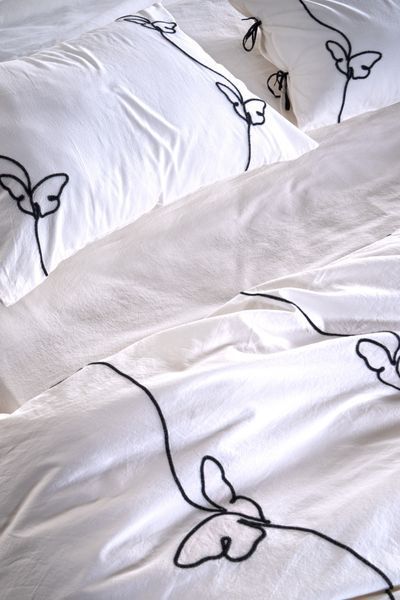 Постільна білизна Limasso Stonewashed 200 х 220 см Butterfly Snow White 41603 фото