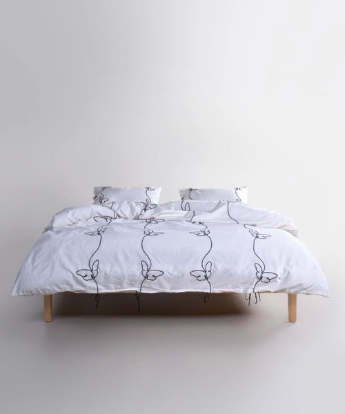 Постільна білизна Limasso Stonewashed 200 х 220 см Butterfly Snow White 41603 фото